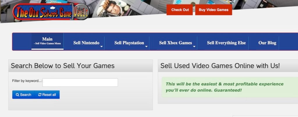 Search below to sell your games - The Old School Game Vault